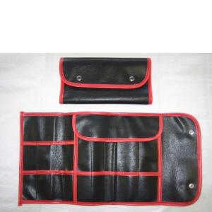 penselen etui zwart met rode biesje